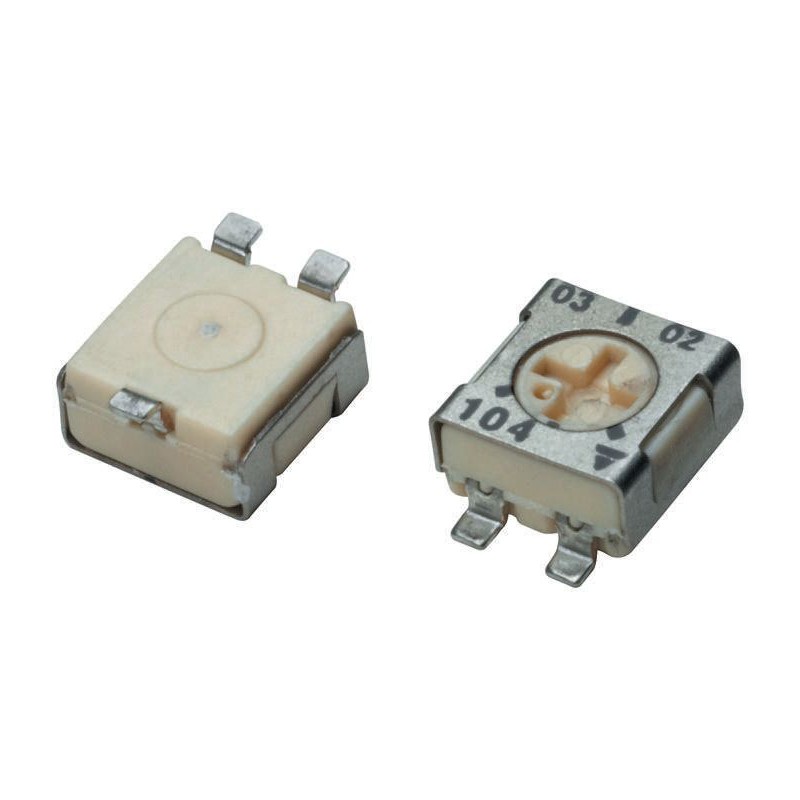 5 pcs - 100kΩ, SMD Trimmer Potentiometer 0.25W Top Adjust Vishay, TS53