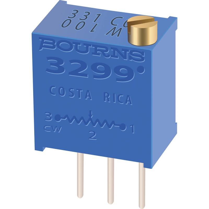 5 pcs - 10kΩ, Through Hole Trimmer Potentiometer 0.5W Top Adjust Bourns, 3299