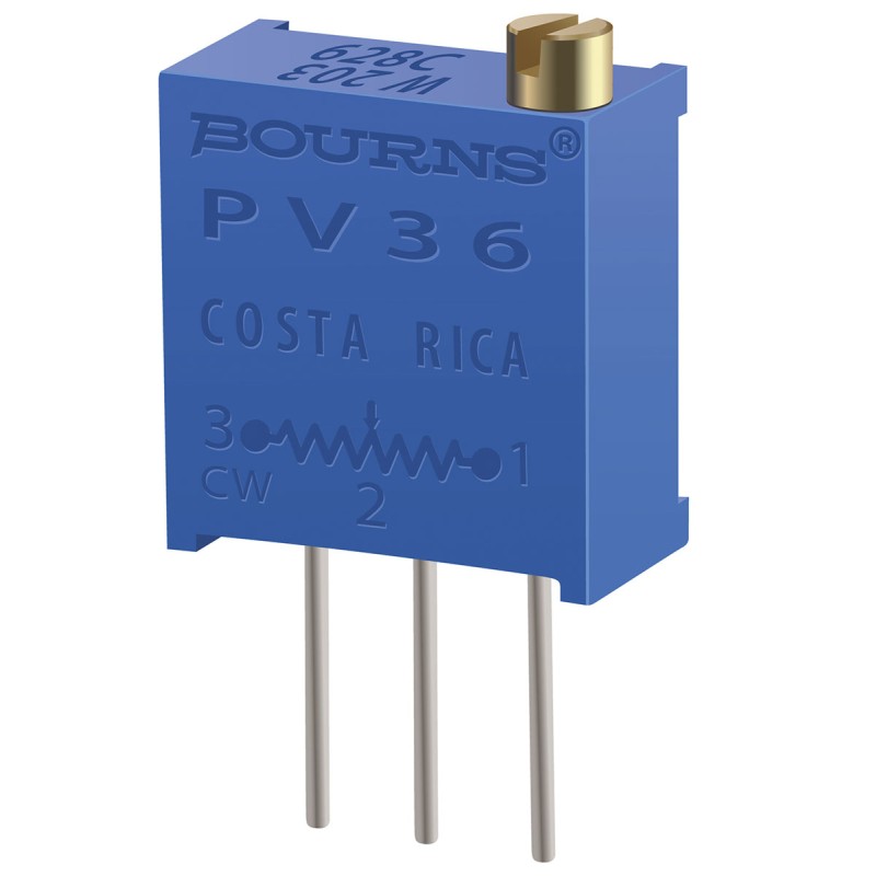 5 pcs - 1kΩ, Through Hole Trimmer Potentiometer 0.5W Top Adjust Bourns, PV36