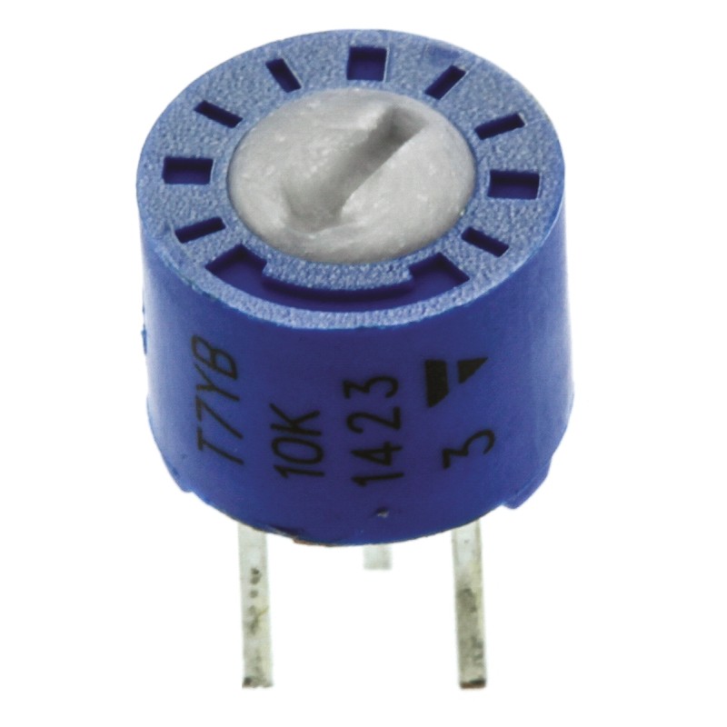 5 pcs - 10kΩ, Through Hole Trimmer Potentiometer 0.5W Top Adjust Vishay, T7