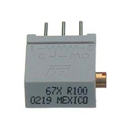 5 pcs - 100kΩ, Through Hole Trimmer Potentiometer 0.5W Side Adjust TT Electronics/BI, 67