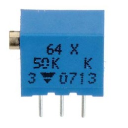 5 pcs - 10kΩ, Through Hole Trimmer Potentiometer 0.25 W @ 85 °C Side Adjust TT Electronics/BI, 64