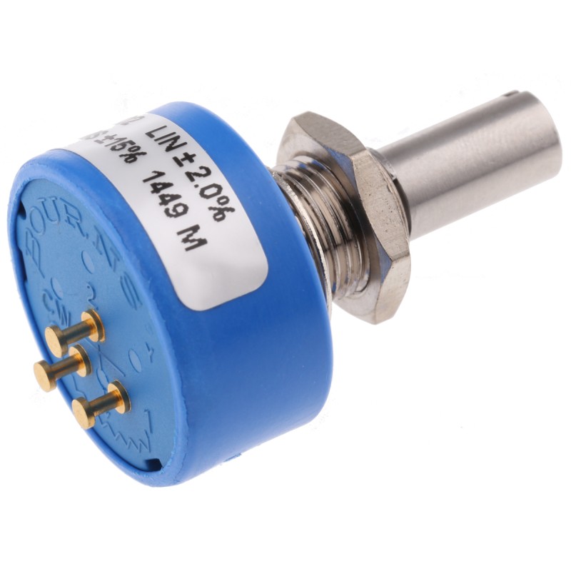 25 pcs - Bourns 2kΩ Rotary Potentiometer Continuous-Turns 1-Gang Panel Mount, 6639S-1-202