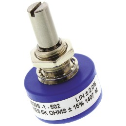 25 pcs - Bourns 5kΩ Rotary Potentiometer Continuous-Turns 1-Gang Panel Mount, 6639S-1-502