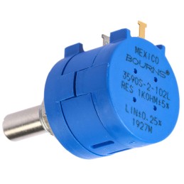 25 pcs - Bourns 1kΩ Rotary Potentiometer 10-Turns 1-Gang Panel Mount, 3590S-2-102L