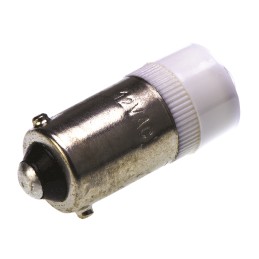 100 pcs - JKL Components White LED Indicator Lamp, 12V ac/dc, BA9s Base, 9.6mm Diameter, 7000mcd