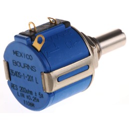 25 pcs - Bourns 200Ω Rotary Potentiometer 10-Turns 1-Gang Panel Mount, 3540S-1-201L