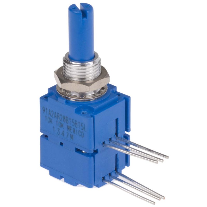 45 pcs - Bourns 10kΩ Rotary Potentiometer 1-Gang Panel Mount, 91A2A-B28-B15/B15L