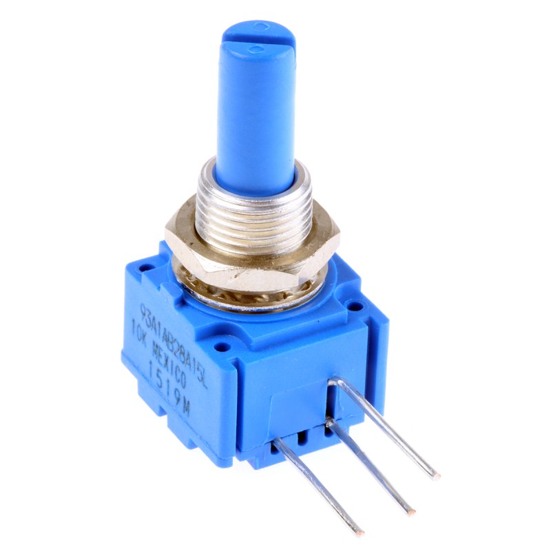 45 pcs - Bourns 10kΩ Rotary Potentiometer 1-Gang Panel Mount, 93A1A-B28-A15L