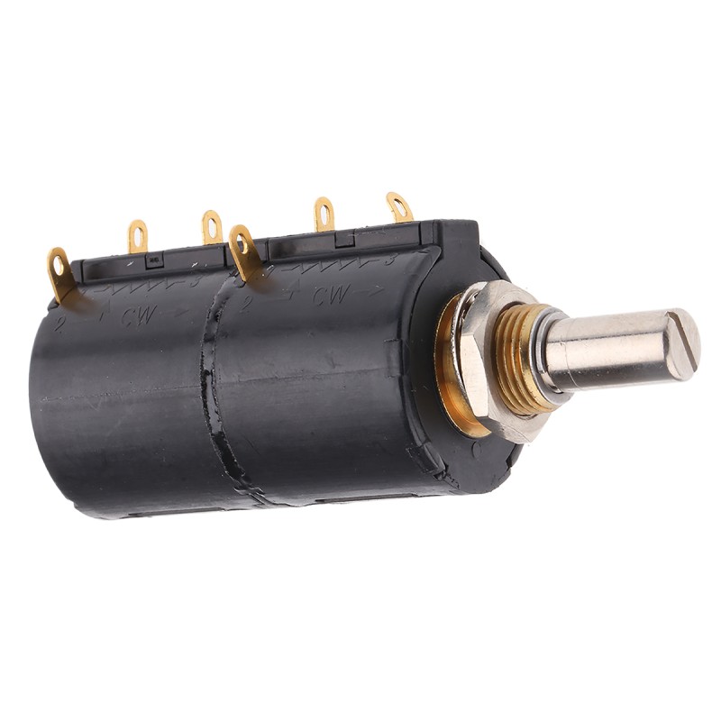 5 pcs - Bourns 5kΩ Rotary Potentiometer 10-Turns 2-Gang Panel Mount, 3549S-2AA-502/502A