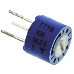 50 pcs - 10kΩ, Through Hole Trimmer Potentiometer 0.5W Top Adjust Vishay, T7