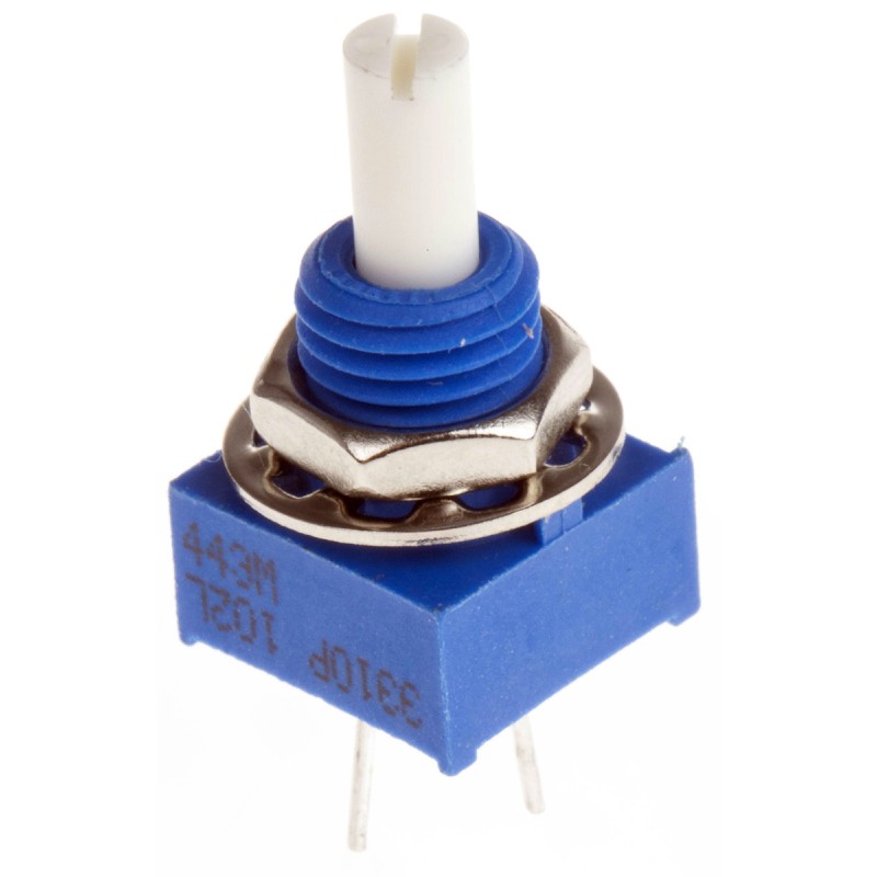 50 pcs - Bourns 1kΩ Rotary Potentiometer 1-Gang, Panel Mount (Through Hole), 3310P-001-102L