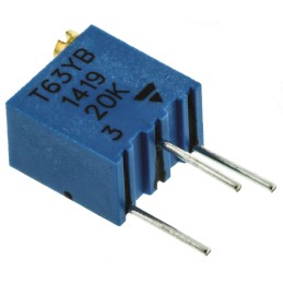 50 pcs - 20kΩ, Through Hole Trimmer Potentiometer 0.25W Top Adjust Vishay, T63