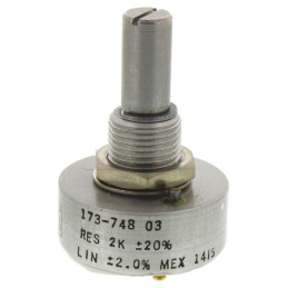 10 pcs - Vishay 2kΩ Rotary Potentiometer 1-Gang Panel Mount, 157B202MX9001