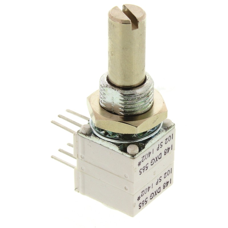 10 pcs - Vishay 1kΩ Rotary Potentiometer 1-Gang, Panel Mount (Through Hole), 14820F0GJSX13102KA