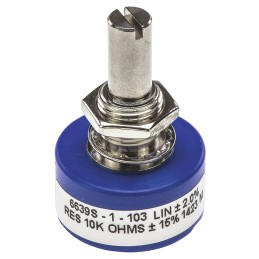 10 pcs - Bourns 10kΩ Rotary Potentiometer Continuous-Turns 1-Gang Panel Mount, 6639S-1-103