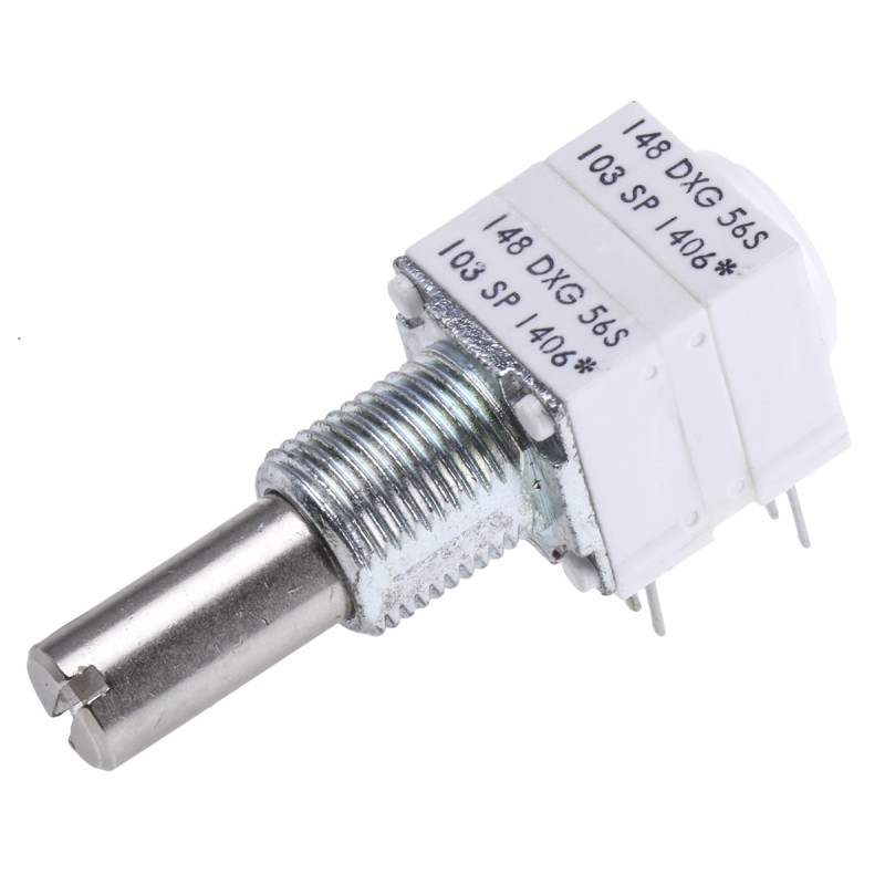 10 pcs - Vishay 10kΩ Rotary Potentiometer 2-Gang, Panel Mount (Through Hole), 14820F0GJSX13103KA
