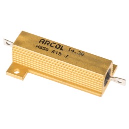 5 pcs - Arcol, 150mΩ 50W Wire Wound Chassis Mount Resistor HS50 R15 J ±5%