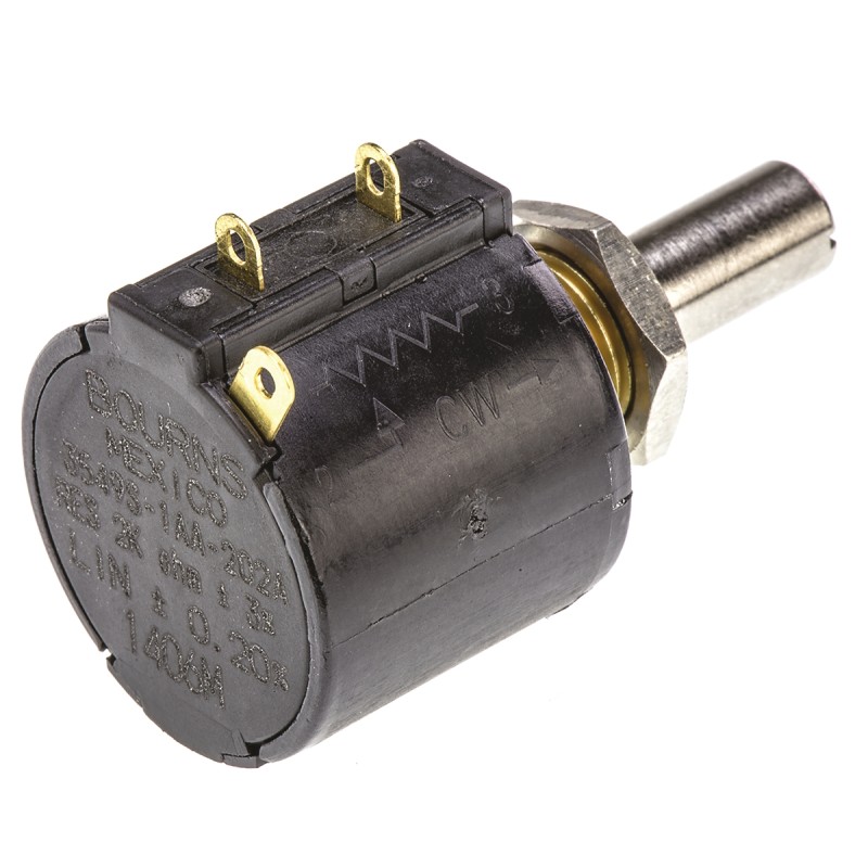 10 pcs - Bourns 2kΩ Rotary Potentiometer 10-Turns 1-Gang Panel Mount, 3549S-1AA-202A