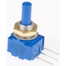 25 pcs - Bourns 100Ω Rotary Potentiometer 1-Gang, Panel Mount (Through Hole), 93R1A-R22-A05L