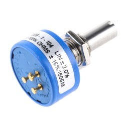 10 pcs - Bourns 100kΩ Rotary Potentiometer Continuous-Turns 1-Gang Panel Mount, 6639S-1-104