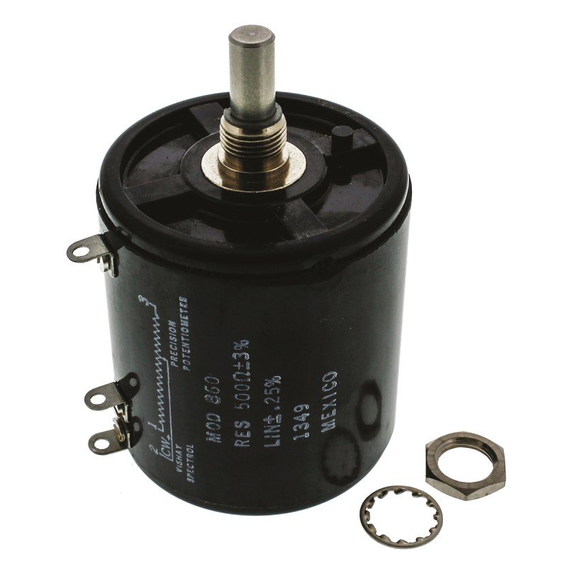 2 pcs - Vishay 500Ω Rotary Potentiometer 10-Turns 1-Gang Panel Mount, 860B1501