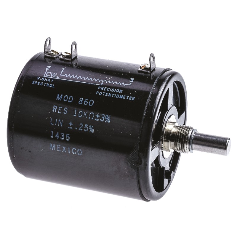 2 pcs - Vishay 10kΩ Rotary Potentiometer 10-Turns 1-Gang Panel Mount, 860B1103