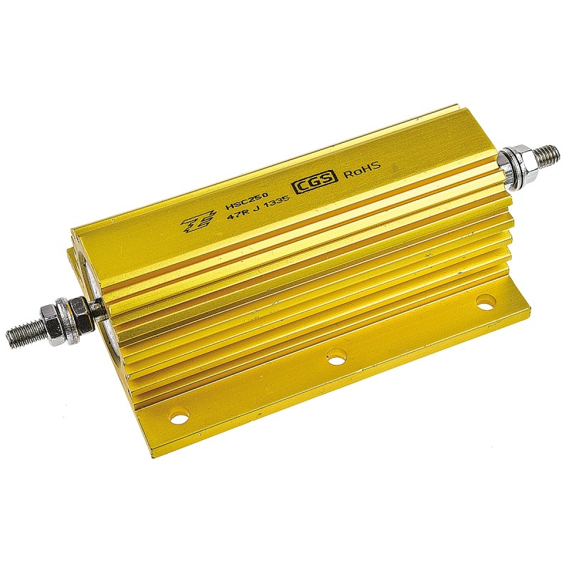 5 pcs - TE Connectivity, 47Ω 250W Wire Wound Chassis Mount Resistor HSC25047RJ ±5%