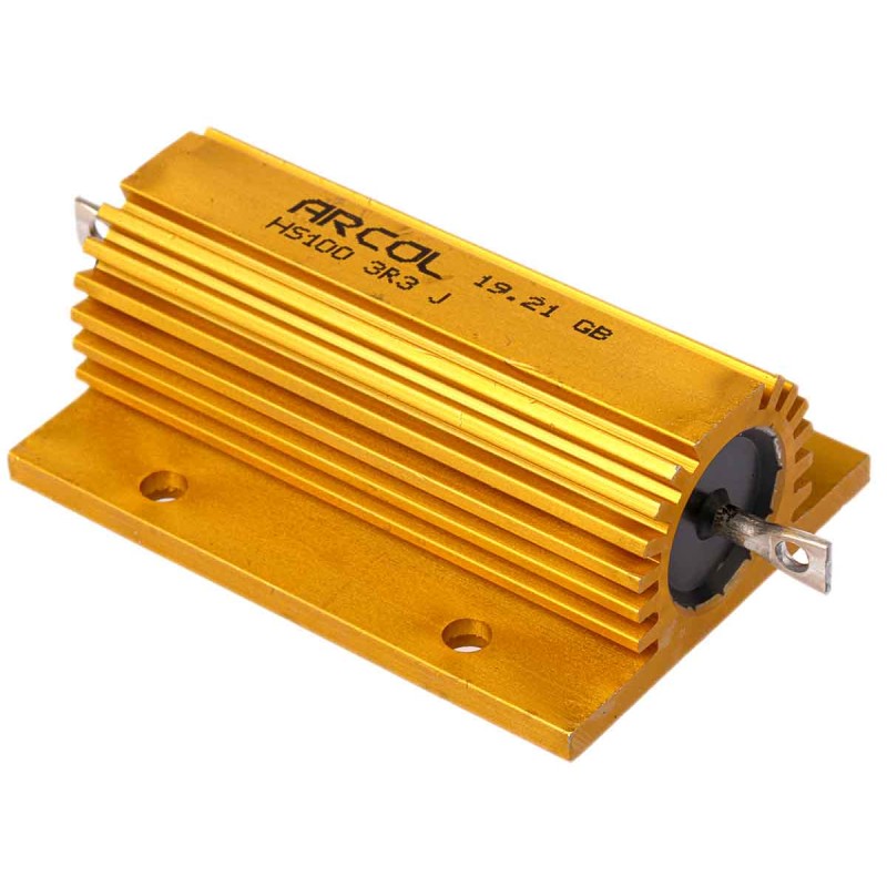 25 pcs - Arcol, 3.3Ω 100W Wire Wound Chassis Mount Resistor HS100 3R3 J ±5%