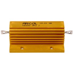 25 pcs - Arcol, 3.3Ω 100W Wire Wound Chassis Mount Resistor HS100 3R3 J ±5%