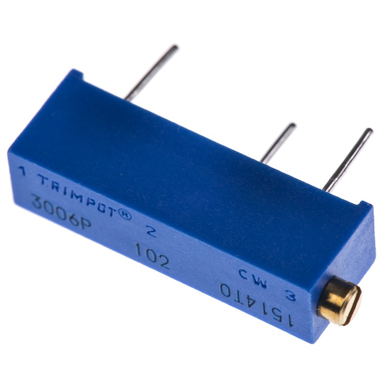 10 pcs - 1kΩ, Through Hole Trimmer Potentiometer 0.75W Side Adjust Bourns, 3006