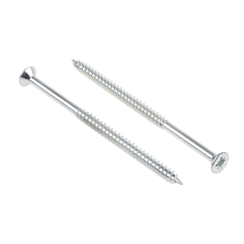 1 Bag of 50 - RS PRO Pozidriv Countersunk Steel Wood Screw Bright Zinc Plated, No. 8 Thread, 3in Length