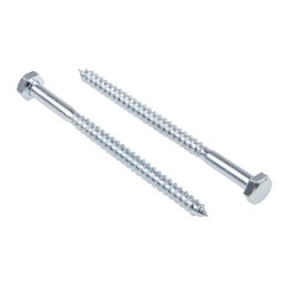 1 Bag of 50 - RS PRO Hex Coach Screw, Steel Bright Zinc Plated, 6mm x 90mm