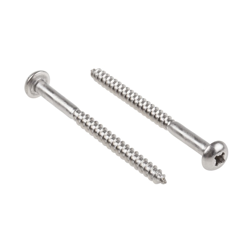 1 Bag of 50 - RS PRO Pozidriv Round Stainless Steel Wood Screw, A2 304, 5mm Thread, 65mm Length