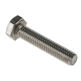 1 Bag of 50 - Plain Stainless Steel Hex, Hex Bolt, M6 x 30mm