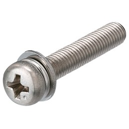 1 Bag of 50 - M4 x 12 mmmm Plain Stainless Steel Pan Head Sems Screw, Plain Washer