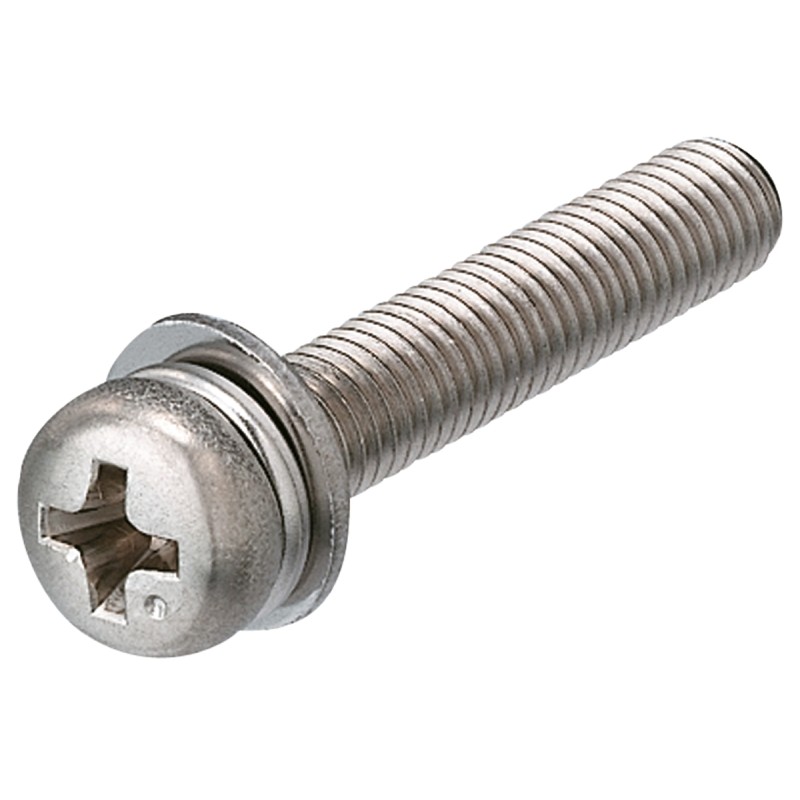 1 Bag of 50 - M4 x 12 mmmm Plain Stainless Steel Pan Head Sems Screw, Plain Washer