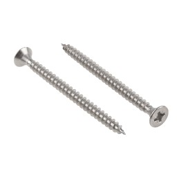 1 Bag of 50 - RS PRO Pozidriv Countersunk Stainless Steel Wood Screw, A2 304, 6mm Thread, 80mm Length