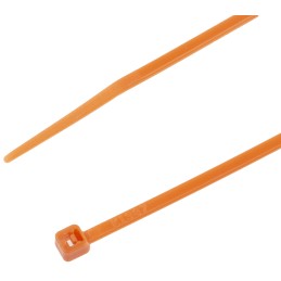 1 Bag of 100 - RS PRO Cable Tie, 203mm x 2.5 mm, Orange Nylon, Pk-100
