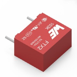 5 pcs - Wurth Elektronik WCAP-FTXX Film Capacitor, 310V ac, ±10%, 1μF, Through Hole