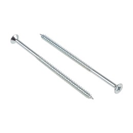 1 Bag of 50 - RS PRO Pozidriv Countersunk Steel Wood Screw Bright Zinc Plated, No. 10 Thread, 4in Length