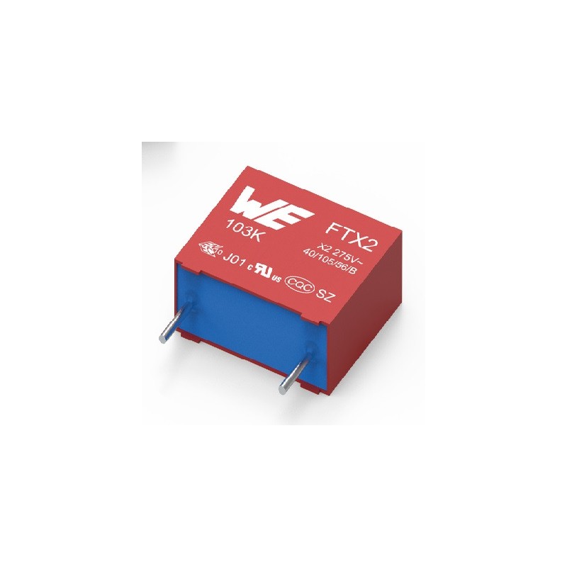 5 pcs - Wurth Elektronik WCAP-FTX2 Film Capacitor, 275V ac, ±10%, 330nF, Through Hole