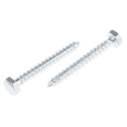 1 Bag of 50 - RS PRO Hex Coach Screw, Steel Bright Zinc Plated, 6mm x 50mm
