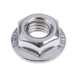 1 Bag of 50 - RS PRO, Plain Stainless Steel Flanged Hex Nut, DIN 6923, M6