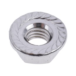 1 Bag of 50 - RS PRO, Plain Stainless Steel Flanged Hex Nut, DIN 6923, M6