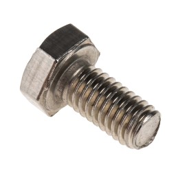 1 Bag of 50 - Plain Stainless Steel Hex, Hex Bolt, M6 x 12mm