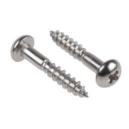 1 Bag of 50 - RS PRO Pozidriv Round Stainless Steel Wood Screw, A2 304, 5mm Thread, 30mm Length