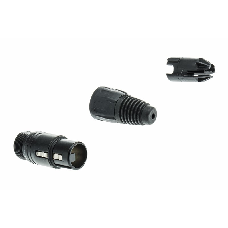 1 pcs - Neutrik Cable Mount XLR Connector, Female, 50 V, 3 Way, Silver over Nickel Plating