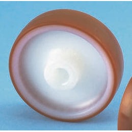 1 pcs - LAG Brown, White Polyurethane Hygienic, Low Rolling Resistance, Non-Marking Trolley Wheel, 350kg