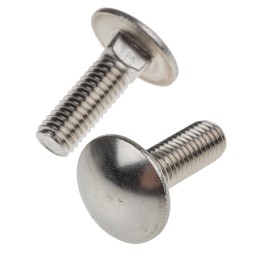 1 Bag of 50 - Plain Stainless Steel Coach Bolt, M8 x 25mm